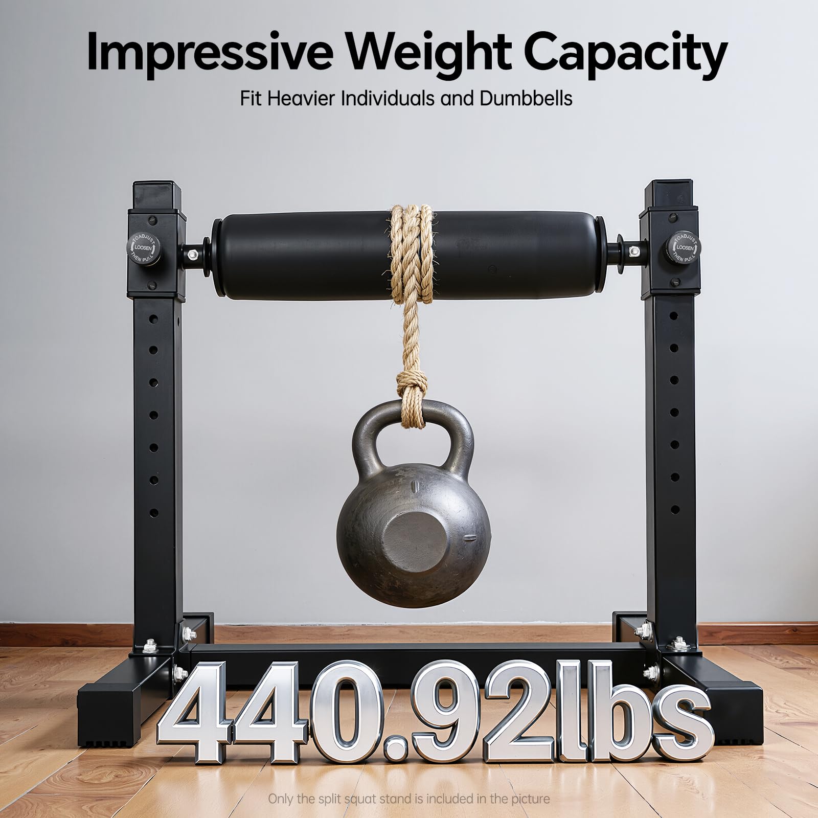 Split Squat Stand, Bulgarian Bag Stand regolabile in altezza, stabile supporto per squat, Easy Assembly, max 200 kg, supporto per squat Unilateral per allenamento delle gambe, Home Gym, allenamento