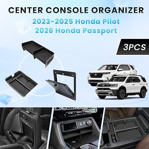 Miniatura 8 de Neepiar Bandeja organizadora de consola central compatible con Honda Pilot Sport 2023 2024EX-LTrailSportTouringElite Bandeja de inserción, caja de