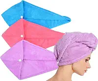 Toalha Magica Para Secar Cabelo Microfibra banho secagem turbante Touca pano conjunto envoltório