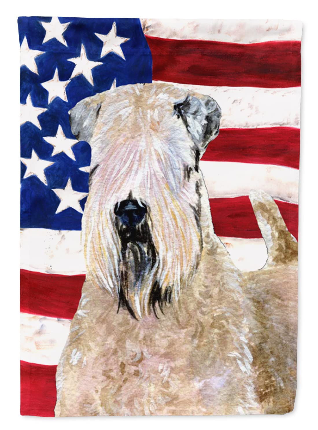 Drapeau Wheaten Terrier USA grande taille en toile multicolore