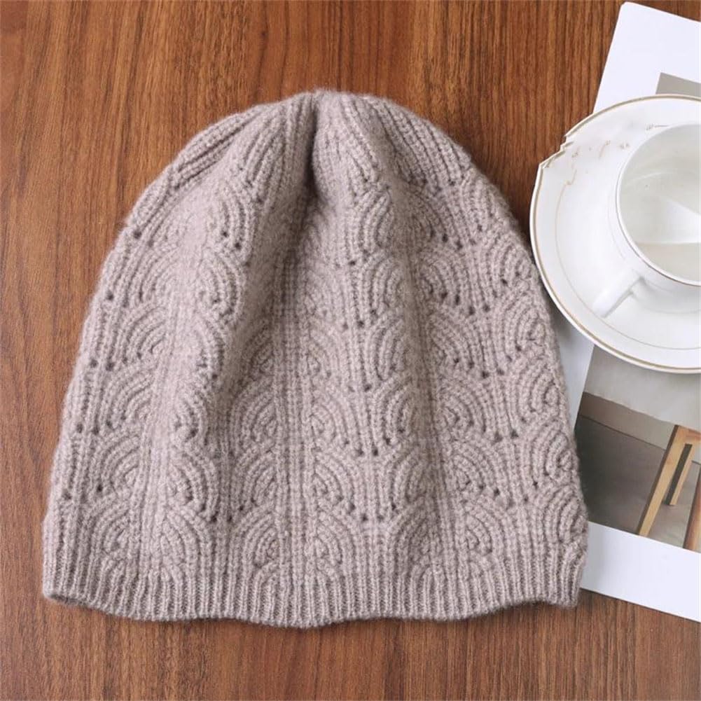 Cappelli Lavorati a Maglia， Berretto Unisex in Lana Merino Multicolore(Red)