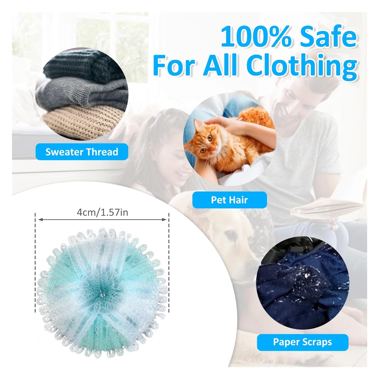 Wäsche-Tierhaarentferner, Wiederverwendbar, Langlebig, For Waschen Von Haaren, Einfach Zu Verwenden, Schwimmende Tierhaarentfernungsbälle For Die Waschmaschine Hocheffiziente Reinigung(32PCS)