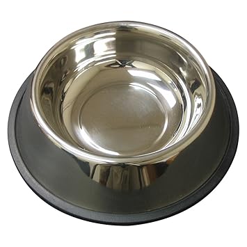 QT Dog Non-Tip Anti-Skid Stainless Steel Bowl, 1 Pint