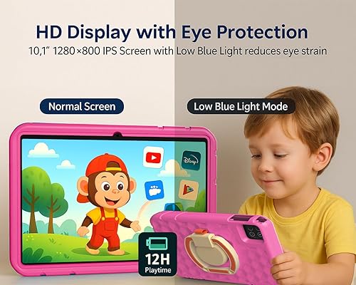 Miniatura 6 de NOBKLEN Tablet Android 15 de 10.1 pulgadas, 20 GB de RAM y 128 GB de almacenamiento, WiFi 6, pantalla HD, control parental, GPS, batería de 12