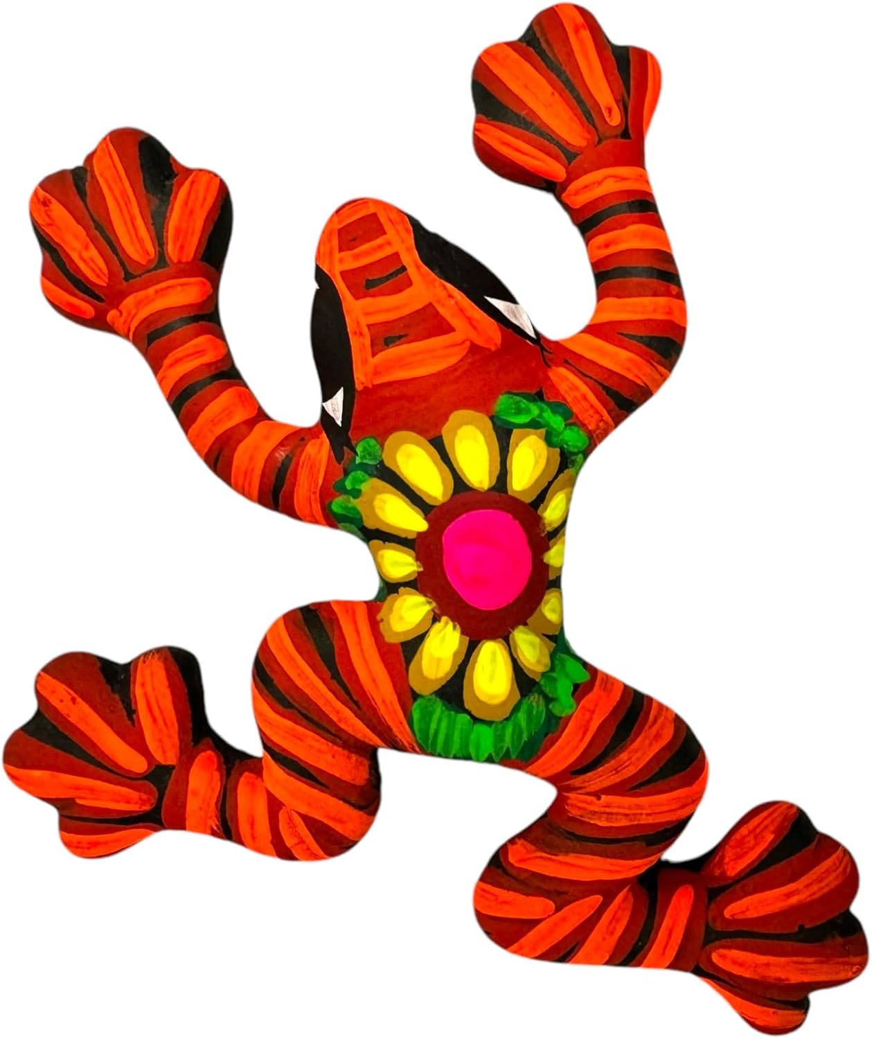 Talavera Frog Guerrero Sculpture Mexican Pottery Folk Art