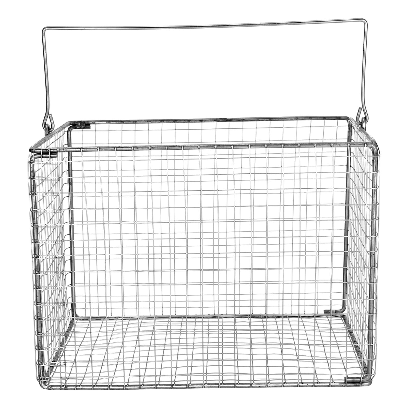 Cestello per Lavaggio ad Ultrasuoni in Acciaio Inox 270x180x200 Mm con Maglia Ultrafine per Pulizia Professionale di Parti Industriali, Occhiali e Cosmetici, Cestello di Scarico