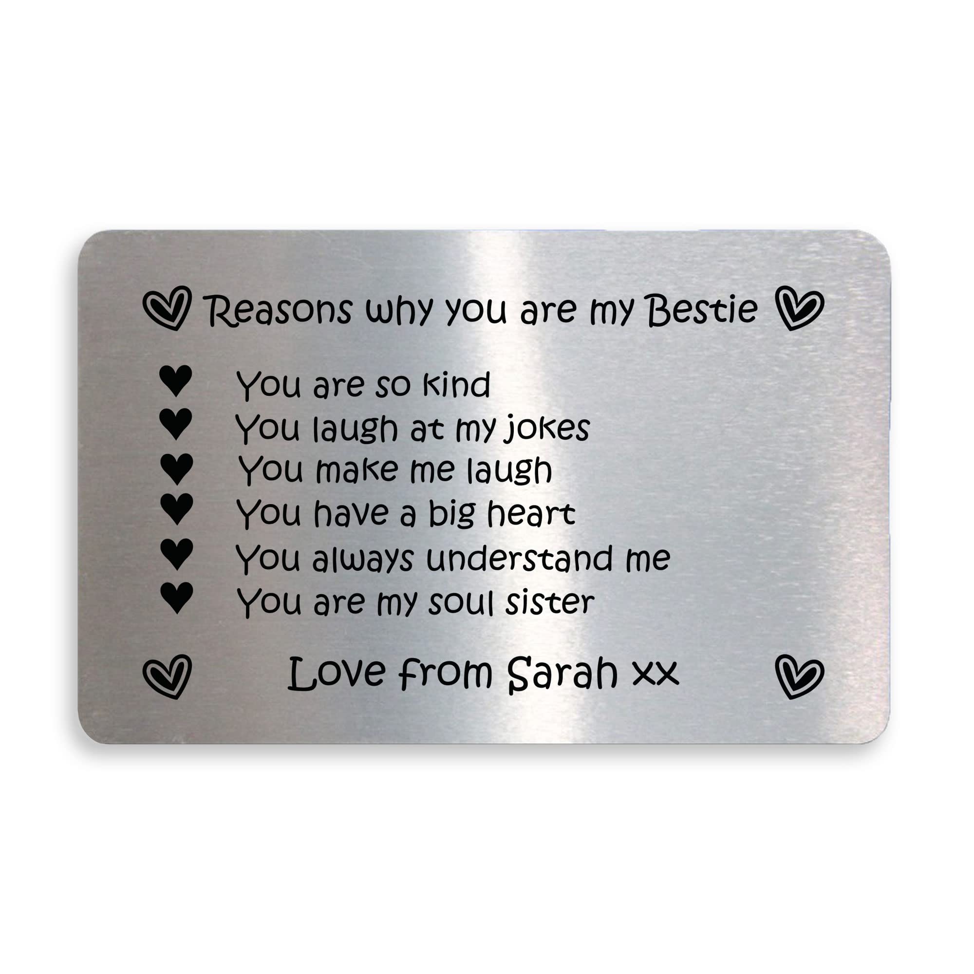 RED OCEAN Friendship Birthday Christmas for Best Friend Personalised Thank You