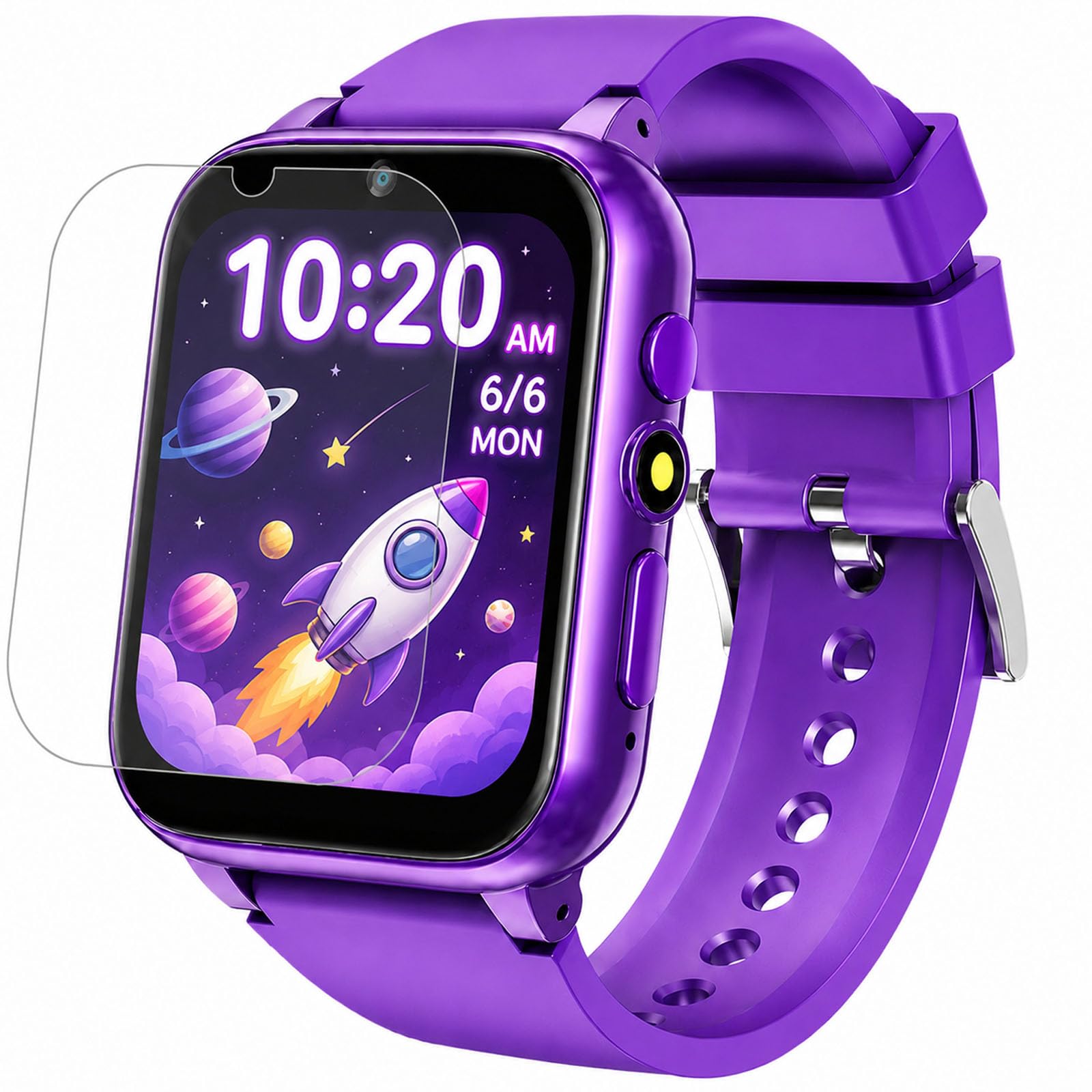 iCHOMKE Kids Smart Watch for Girls Boys Age 4-10, Purple | 26 Games, HD Touch Screen, Video Camera, Music Player, Alarm