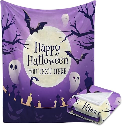 Manta de Halloween personalizada con calabaza, manta de franela suave, decoración de Halloween para sofá, sala de estar, dormitorio, regalos
