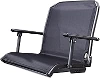 Vista 10 de Asientos ergonómicos de respaldo alto, silla plegable para barco de pesca con reposabrazos, tela de malla transpirable, montaje universal (gris)