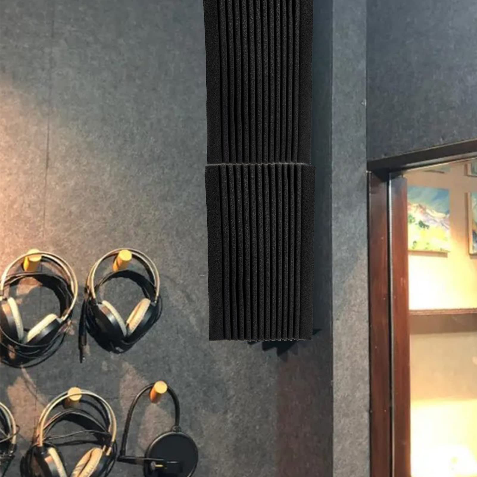 UPKOCH 3 Piezas de Azulejos de Espuma Absorbente de Sonido para Trampas de Graves en Esquinas, Material Esponja, Aislamiento Acústico Interior