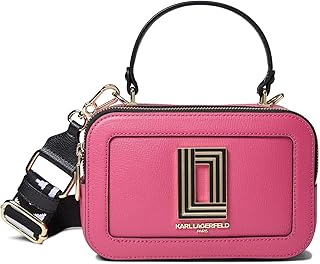 KARL LAGERFELD womens Simone Solid Top Zip Crossbody