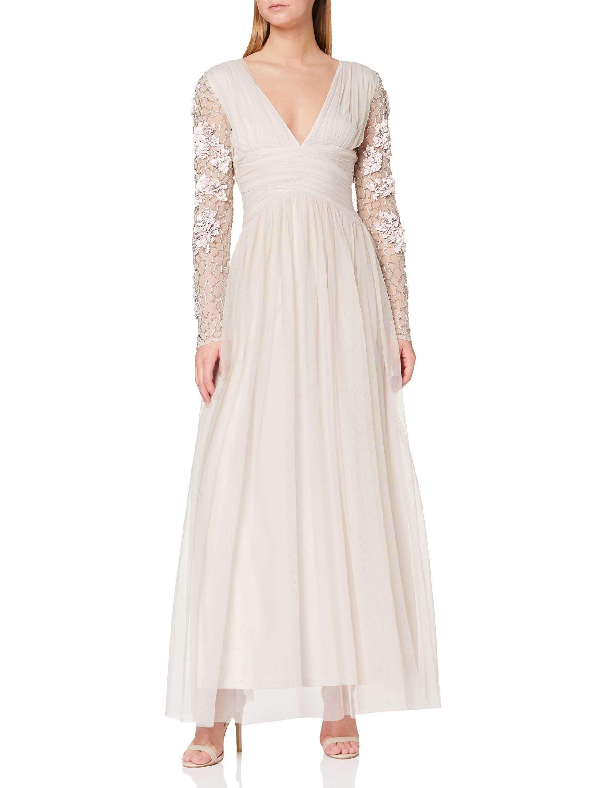 Amelia Rose Womens Embellished Sleeve Maxi Dress Cocktail Dress