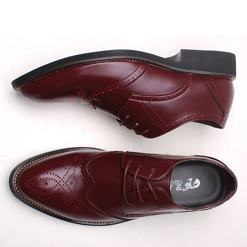 ANUFER Hommes Intelligent Bout Pointu Chaussures Habillées Lacets Formel Affaire Mariage Brogues