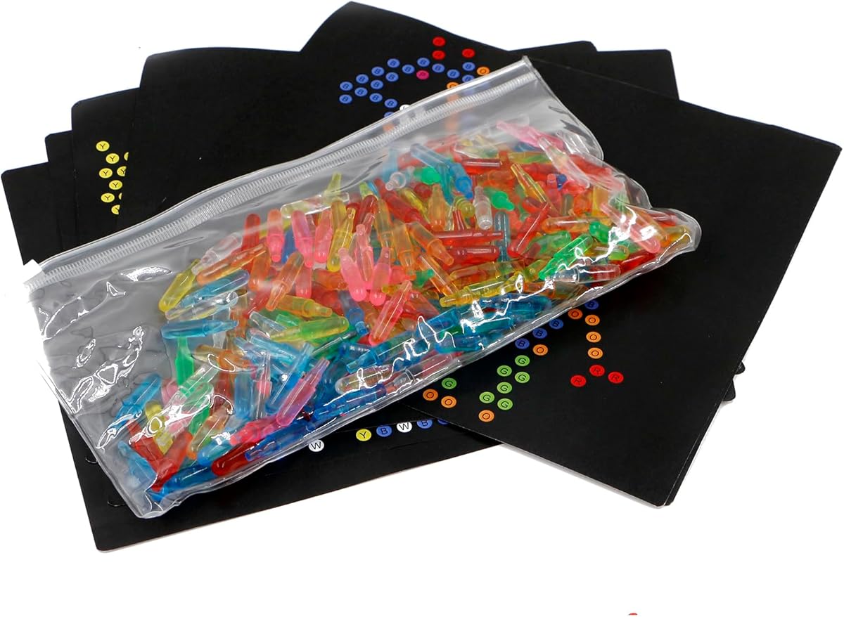 Refill Pegs and Templates Pack for Use with Creative Light Up Board,Kids Magic Light Screen Accessories Educational Learning Toys Ages 4+