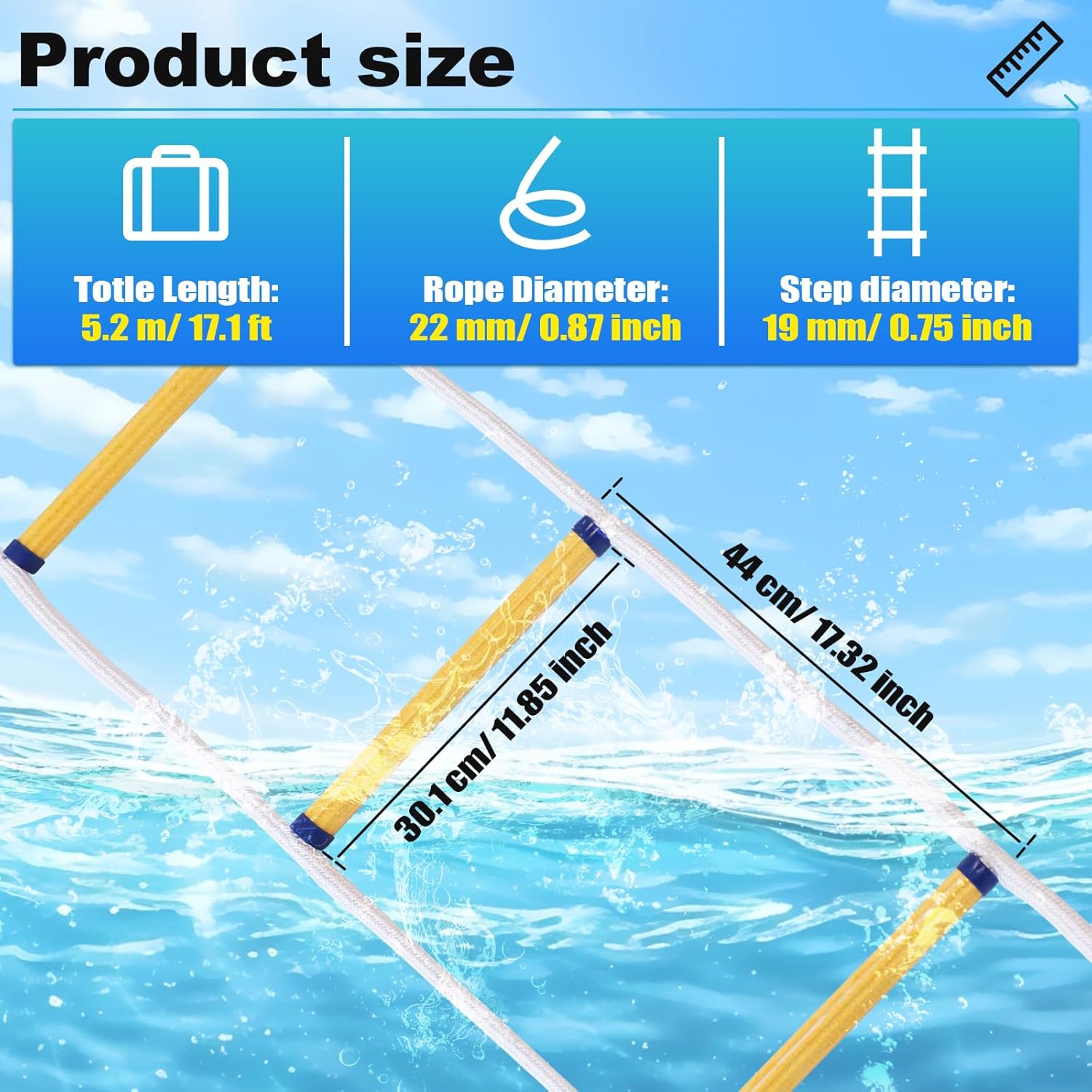 Fire Escape Ladder 2 Story, 16 FT Rope Ladder Fire Escape 2 Story, Portable Rescue Fire Escape Ladders for 2-3 Story Home Window Balcony Railing Treehouse, Weight Capacity up to 2000 Pounds