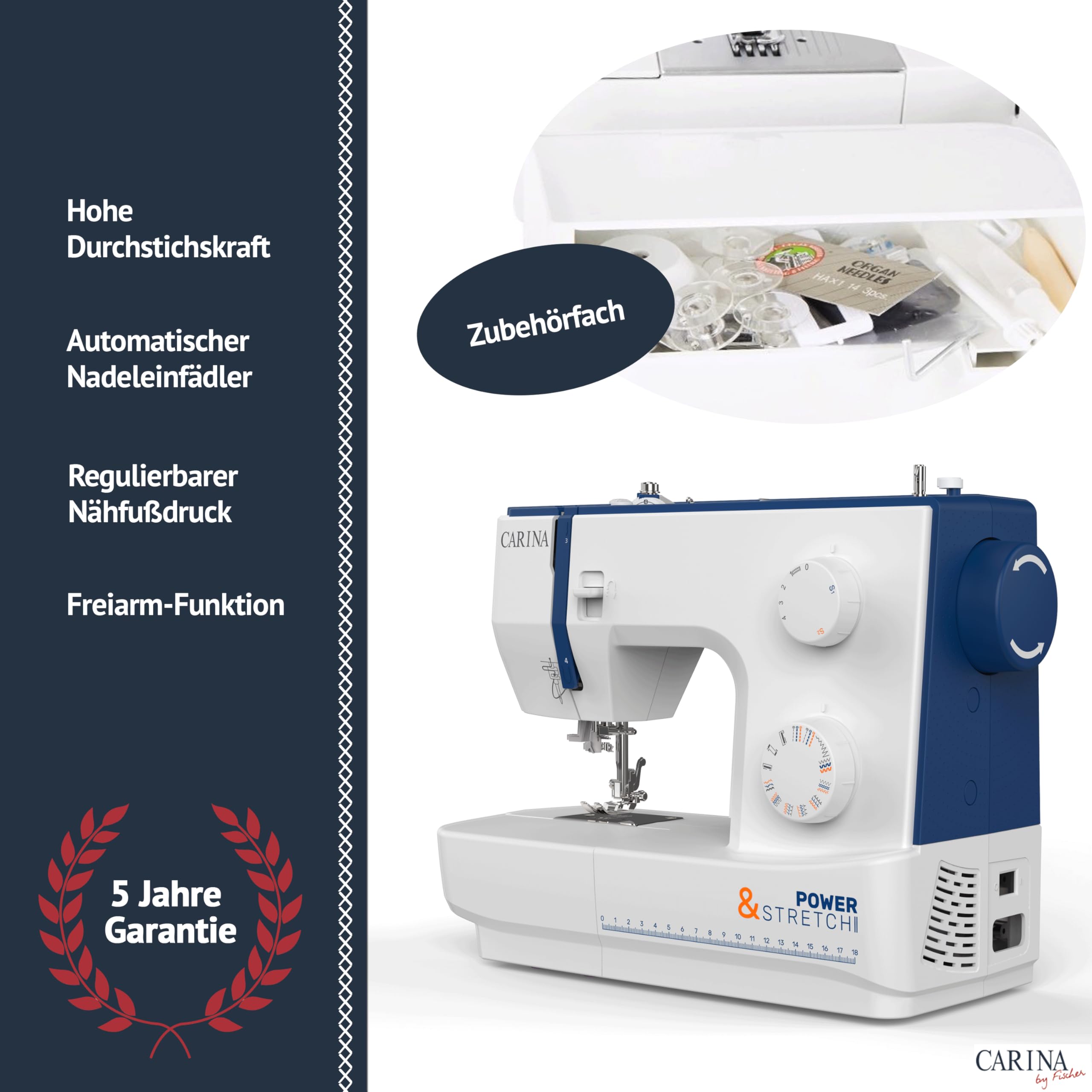 Carina Nähmaschine Power Stretch 2020