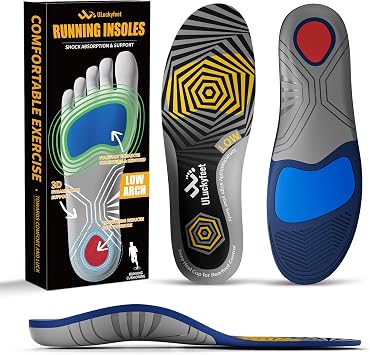 Running Insoles for Men Women & Plantar Fasciitis Relief Shoe Insoles, Extra Shock Absorption Boosts Sports Performance & Arch Support Inserts for Reduce Fatigue -Low Arch Running Shoe Inserts-C