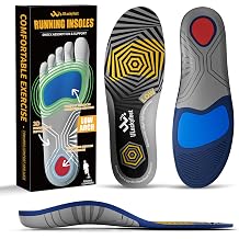 Running Insoles for Men Women & Plantar Fasciitis Relief Shoe Insoles, Extra Shock Absorption Boosts Sports Performance & Arch Support Inserts for Reduce Fatigue -Low Arch Running Shoe Inserts-E
