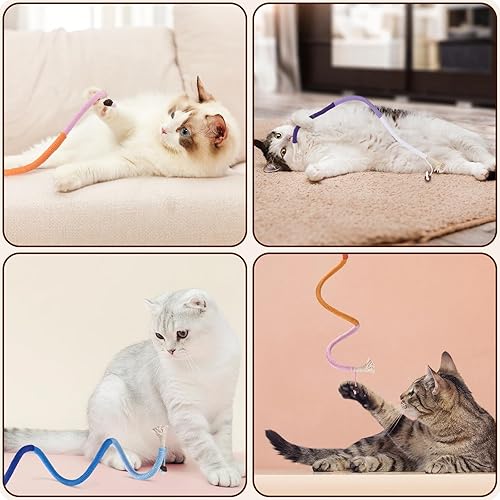 Miniatura 7 de TINDTOP Juguetes para gatos, cuerdas para masticar, paquete de 3 juguetes interactivos para gatitos de interior, juguete de limpieza de dientes para