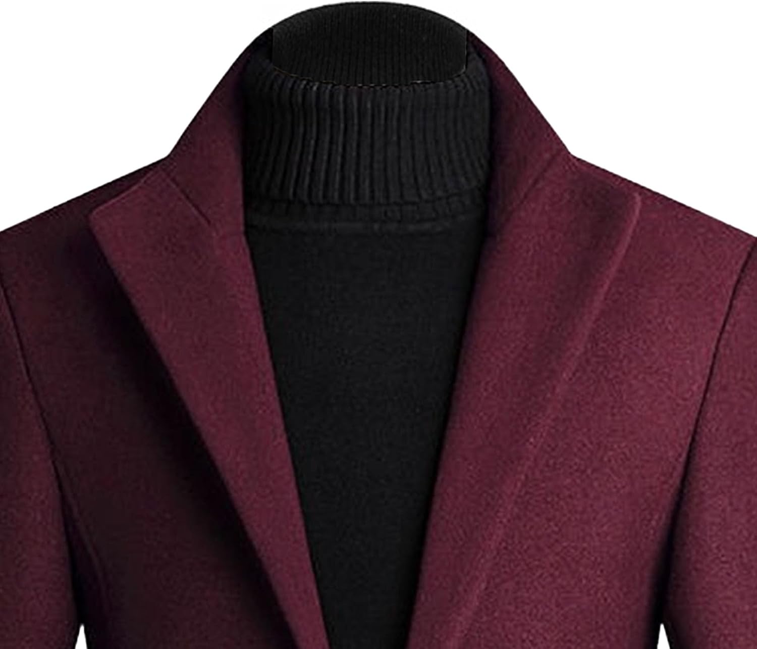 Maiyifu-GJ Men's Winter Trench Coats Slim Fit Casual Single Breasted Wool Blend Coat Stylish Business Jacket Overcoat