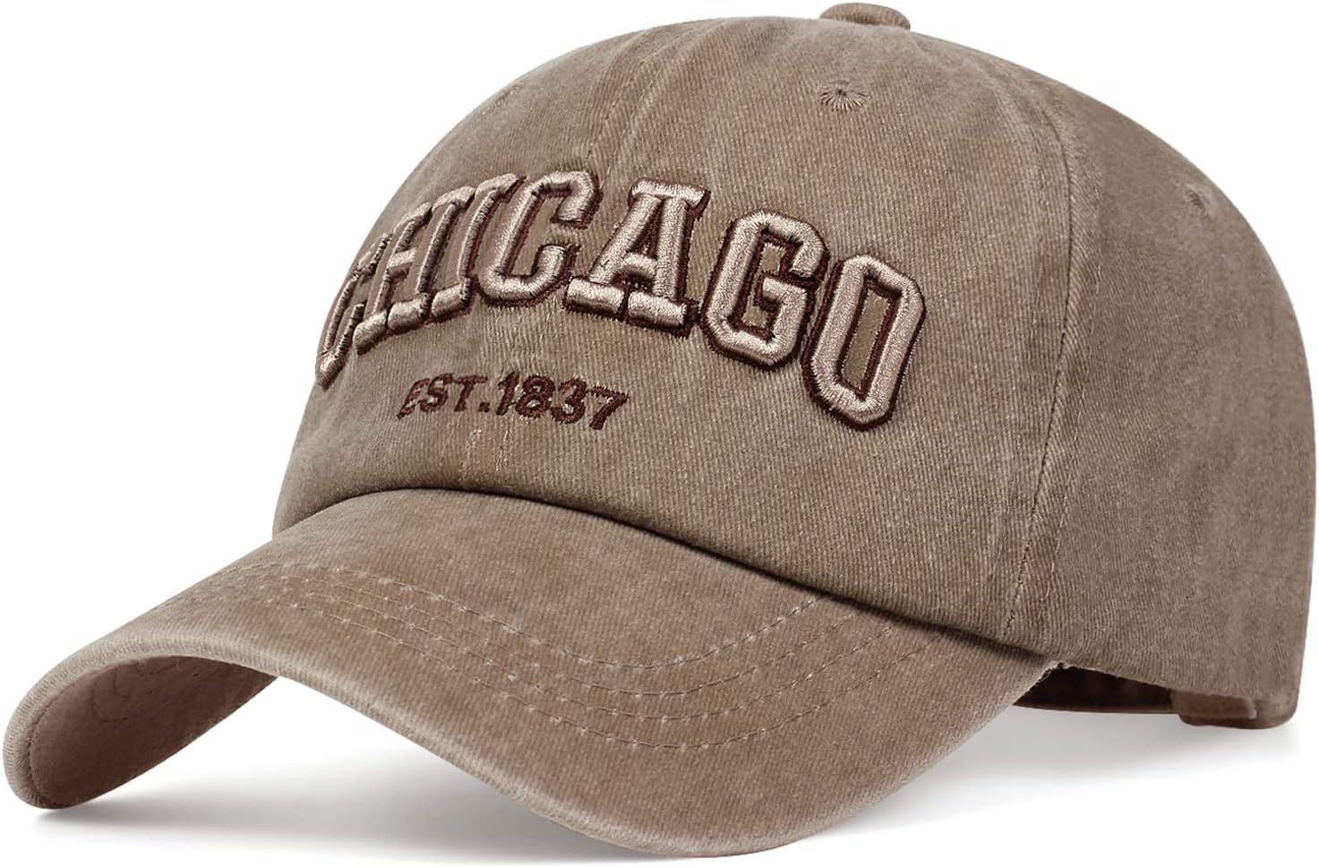 Chicago Hat for Men Women 3D Embroidery Vintage City Dad Hats Baseball Cap - Image 2