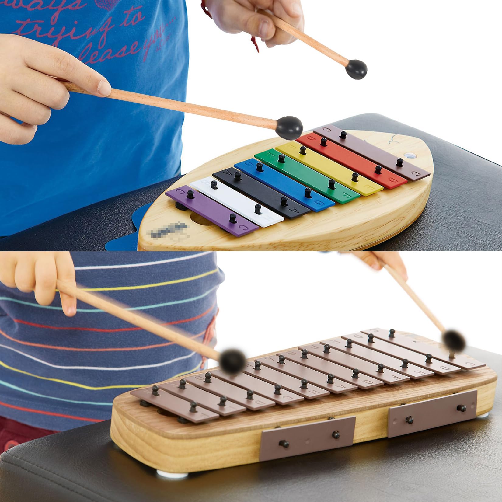 Mazze Per Xilofono E Glockenspiel - 2 Pezzi In Legno Con Testa In Gomma - Foto 10