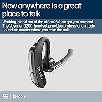 Vista 2 de Poly Voyager 5200 Auriculares inalámbricos (Plantronics) – Auriculares Bluetooth de un solo oído con micrófono de cancelación de ruido – Diseño