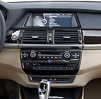 Vista 6 de Coche pantalla monitor marco etiqueta de fibra de carbono ajuste adhesivo para BMW X5 E70 X6 E71 2007 2008 2009 2010 2011 2012 2013 2014 Accesorios