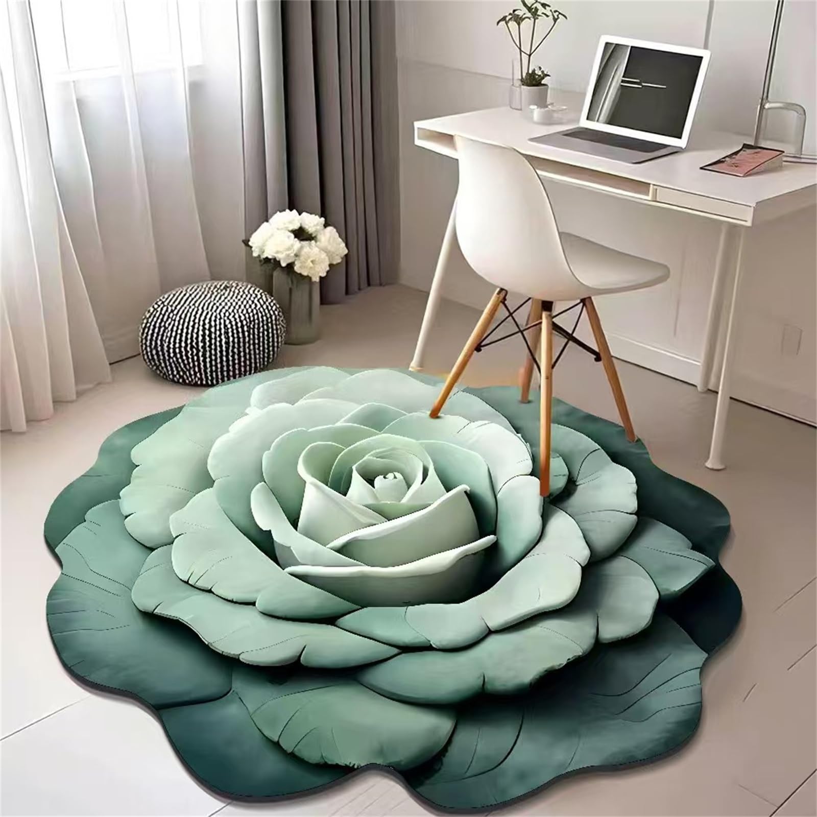 Tapis de bain en diatomée floral absorbant et antidérapant en forme de fleur pour salle de bain