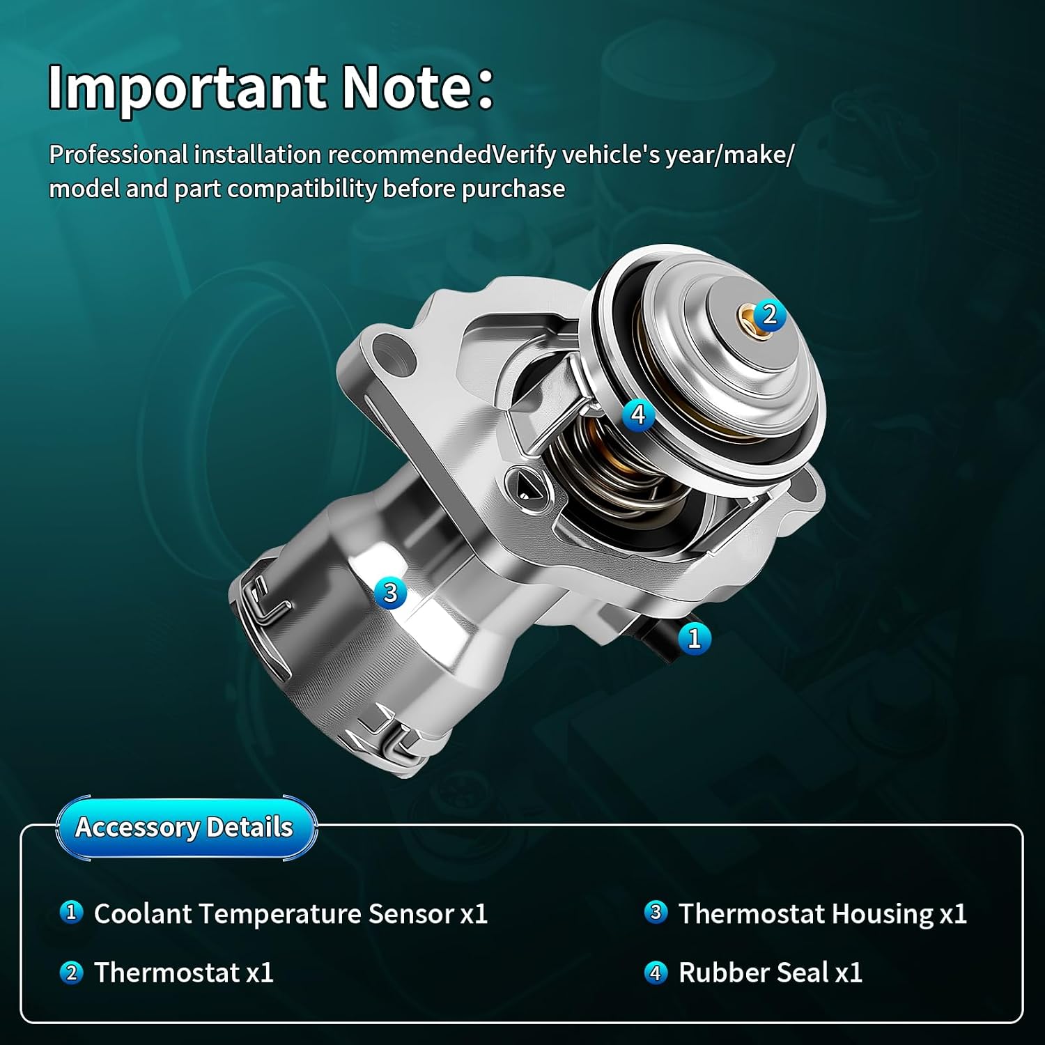 2722000415 Aluminium Engine Coolant Thermostat Housing Assembly Fits for Mercedes-Benz C250 C280 C300 E280 E300 E350 GLK350 SLK280 SLK300 SLK350 ML350 ML450 2005 06 07 08 09 2010 2011 2012 2013