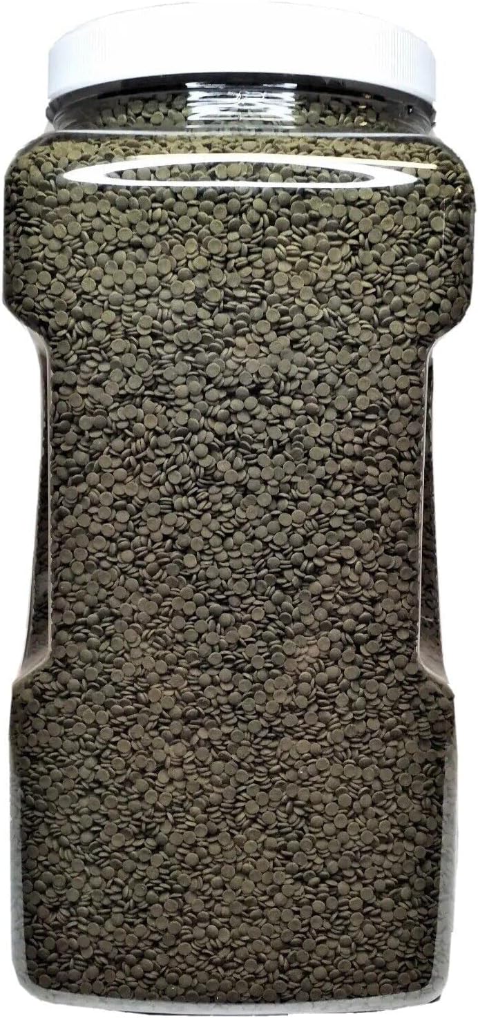 Aquatic Foods Inc. 3.5mm - 1/8" Spirulina, Algae & Veggies, Sinking Micro Wafers for Bottom Fish, Shrimp, Crabs, Crayfish, All Tropical Fish…4-lb & 10oz Lg Jar