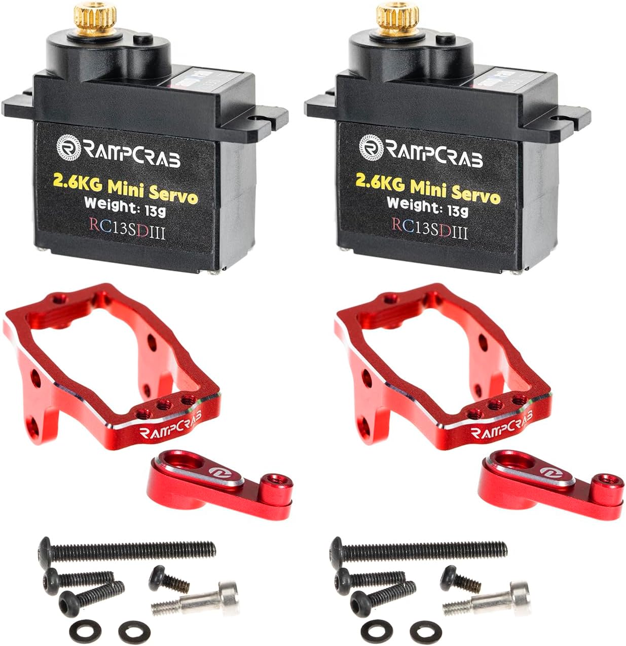 RampCrab RCステアリングサーボ サーボマウントとサーボホーン付き TRX4M RCカー用 1/18アップグレードパーツ T