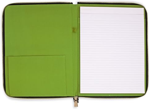 kate spade new york 13.25 x 9.50 Faux Leather Notepad Zip Folio with Interior Pocket, Zipper Close, and Pen Loop (Painterly Blooms)