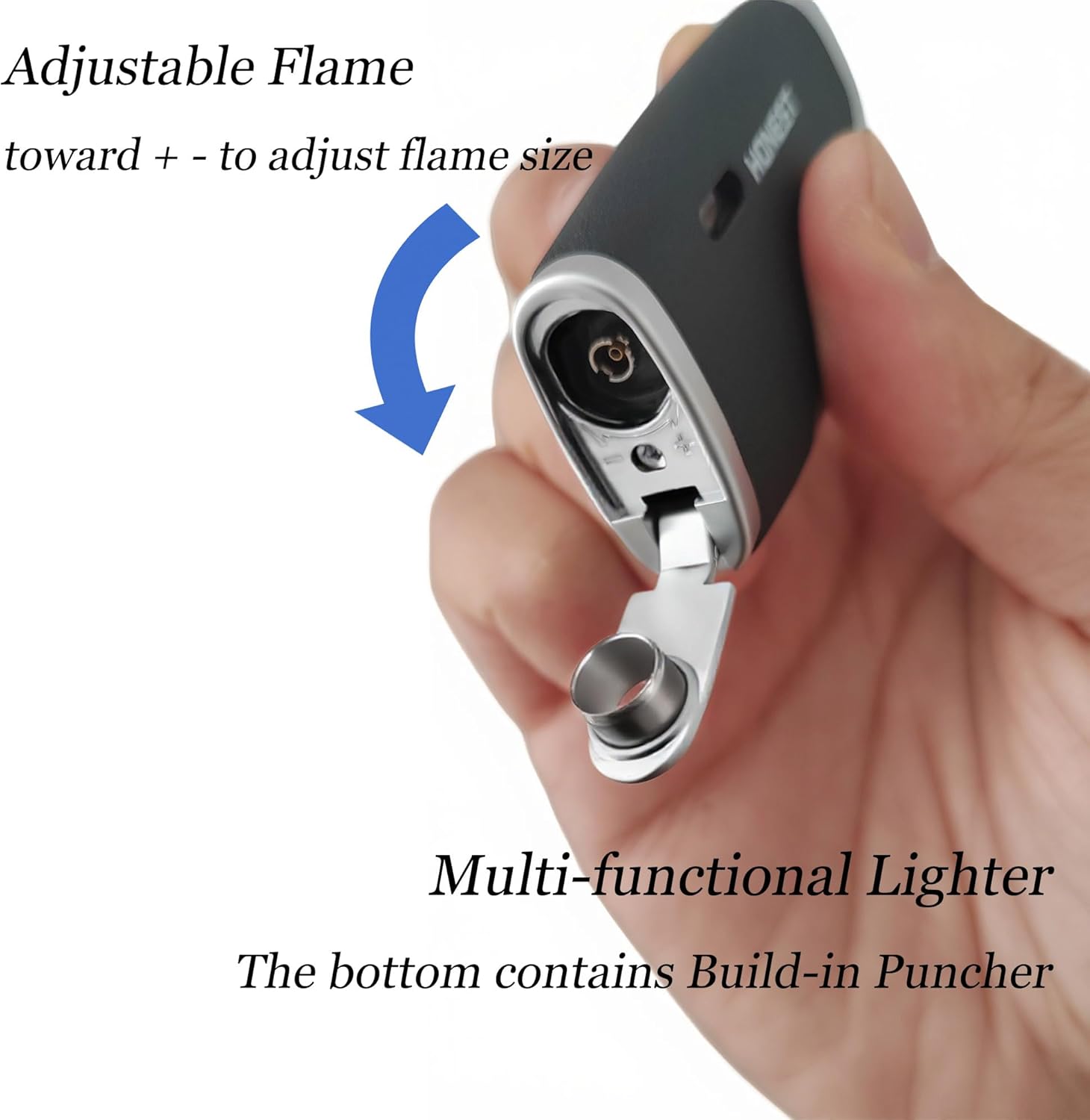 2 Pack Butane Torch Lighter Built-in Punch Windproof Double Blue Jet Flame Gas Window Viewable Stylish Color Gift Box (No Gas)
