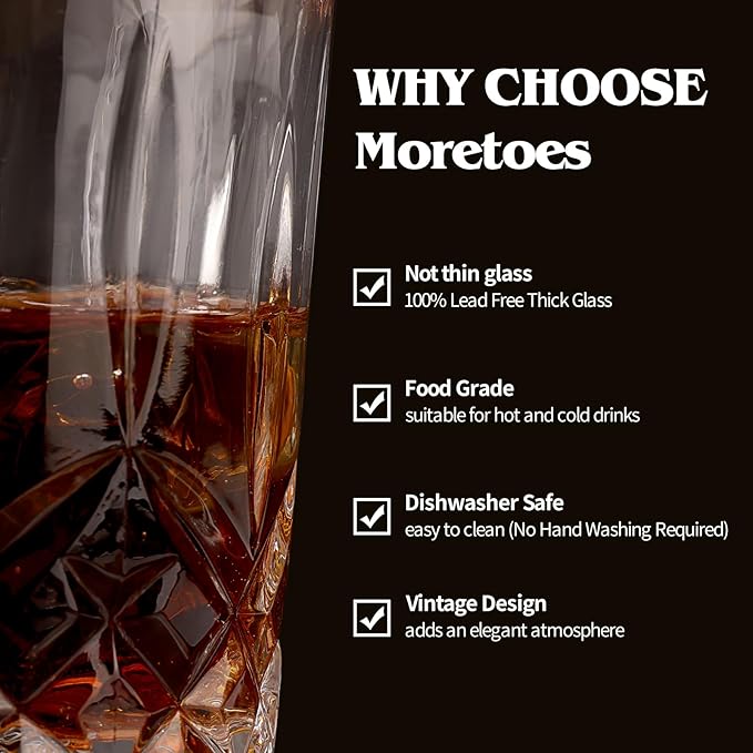 Set de 12 Vasos de Cristal Moretoes para Whisky y Cócteles miniatura 5