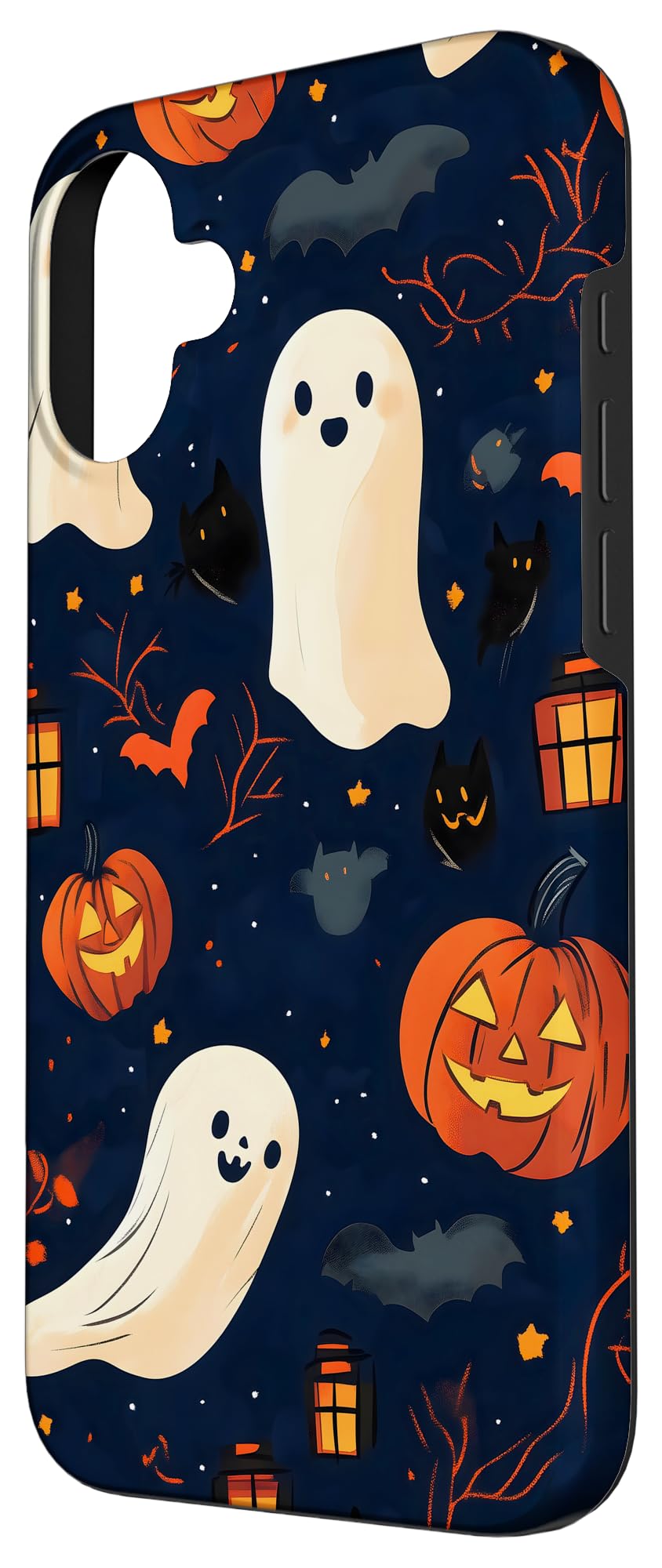Ghostly Halloween Pattern Case for iPhone 16 Plus - Image 2