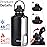 Water Bottle Insulated 32oz 40oz 64oz 128oz Straw Lid Spout Lid & 3 Lids, Leak Proof, Vacuum Insulated,Stainless Steel Water Bottle Wide Mouth for Sports, Gym or Office (64oz Magic Black, 64 oz)
