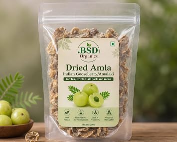 BSD Organics Dried Amla Indian Gooseberry/Amalaki - 100g / 3.5 ounce