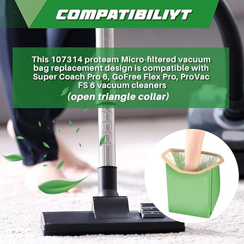 Miniatura 6 de Therwen 45 bolsas de microfiltro compatibles con Proteam 107314 Super Coach Pro 6, Provac Fs 6, Gofit 6, Gofit 6 Plus y Gofree Flex Pro Ii de 6