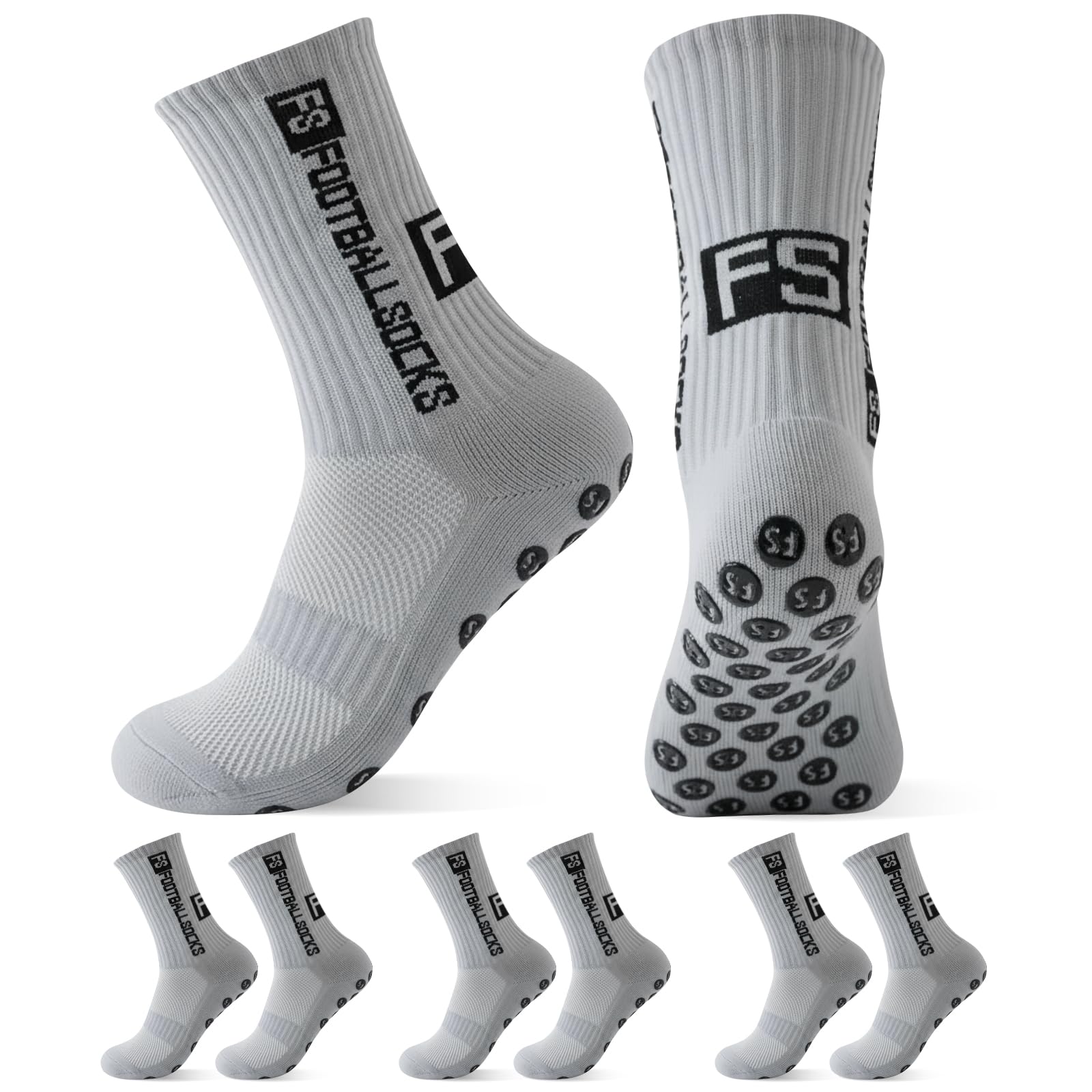 Yanrunce 3 pares de calcetines de fútbol antideslizantes para hombre, mujer, niños, tallas 39-46, calcetines de fútbol, calcetines antideslizantes para fútbol, baloncesto, correr, transpirables — view 14