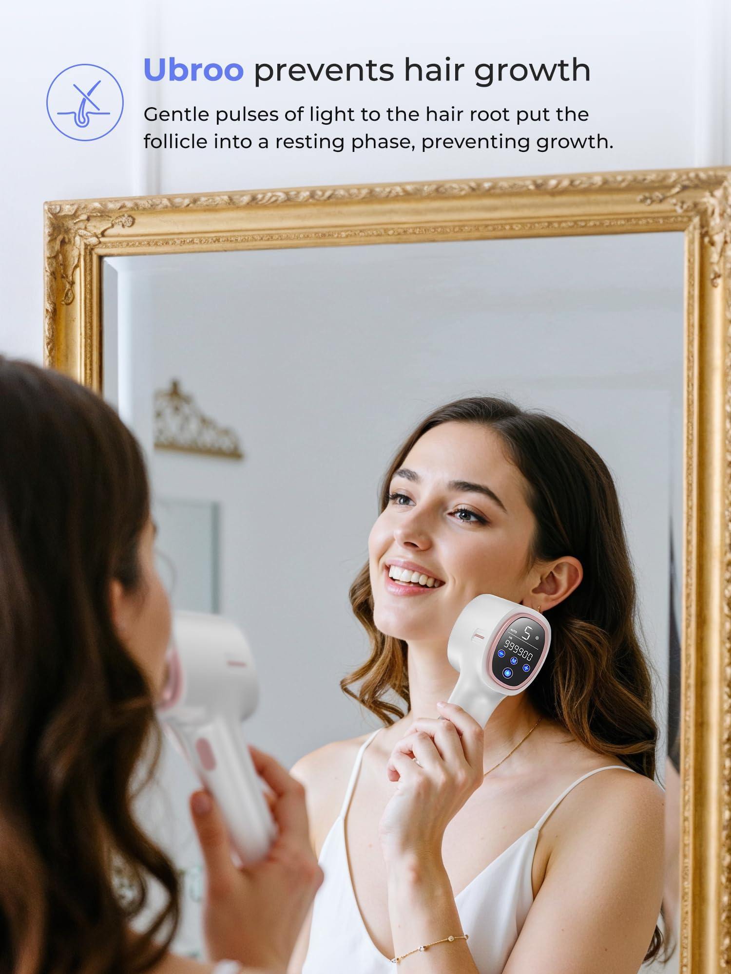 Depilación láser para mujeres y hombres, contacto de enfriamiento de hielo de 45 °F, alternativa segura y prácticamente indolora al dispositivo de depilación IPL de salón, depilación de larga 3