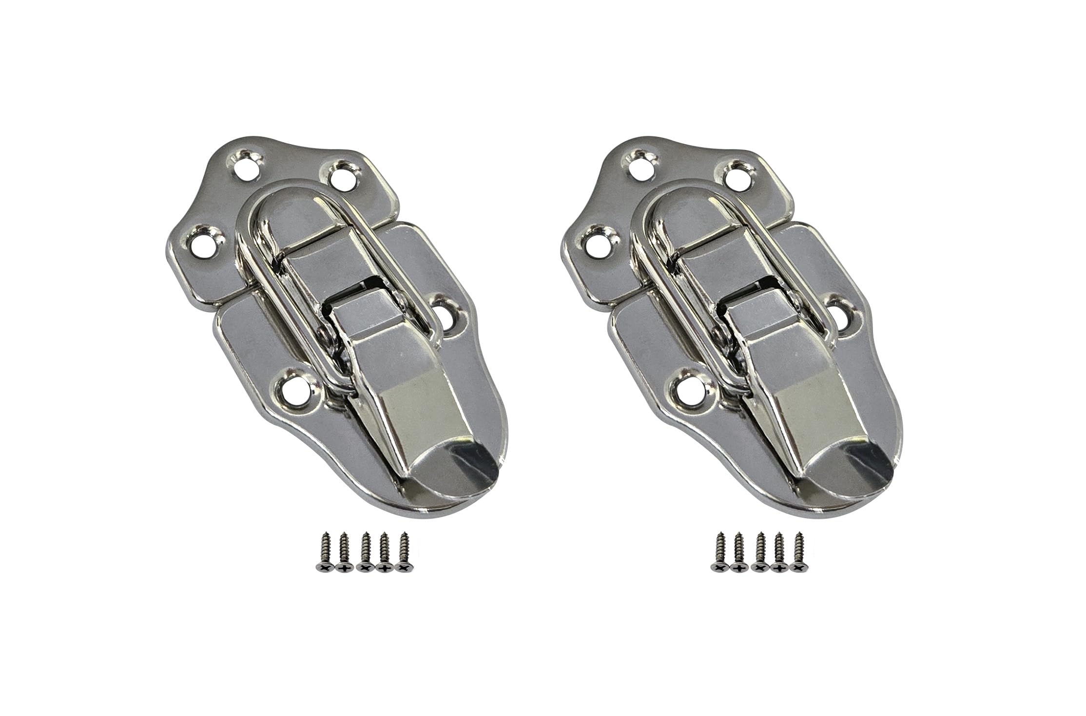 QCAA Toggle Hasp Latch for Small Metal Box, 38mm x 70mm, Nickel, Made in Taiwan, 2 Pack