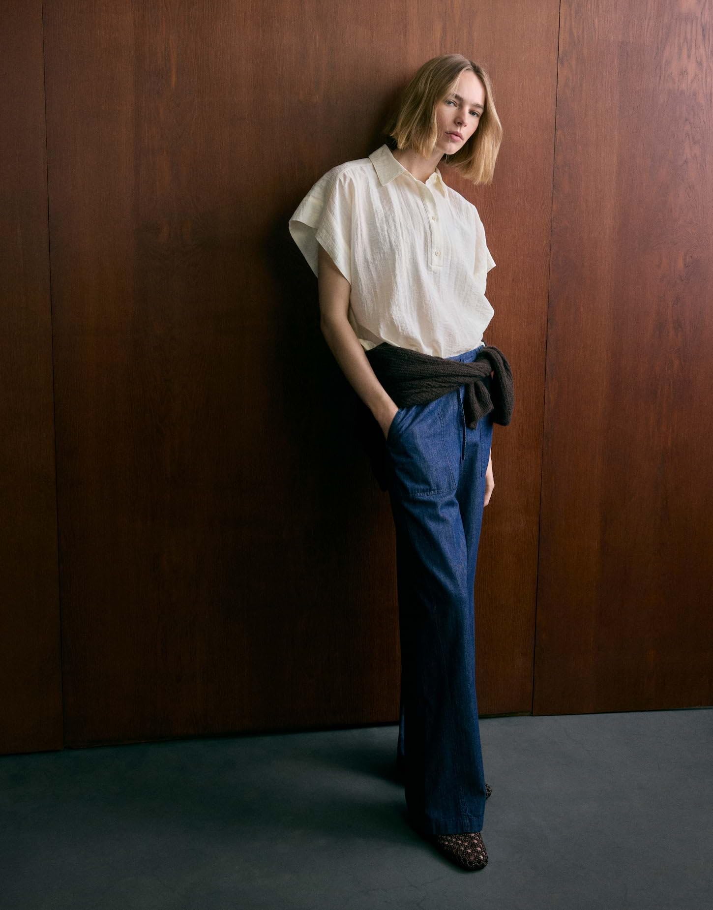 OPUS Damen Wide Leg Pants | MELANE LINE Wide Leg Pants aus Chambray in Denim Optik