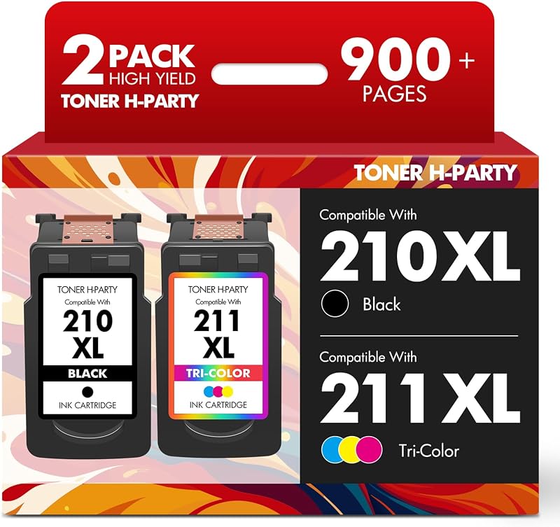 210 XL and 211 XL MX410 Ink Cartridges Combo Pack for Canon Printers | Replacement for Canon 210XL and 211XL for MX410 MX320 MX350 MX420 MP495 MP240 MP250 MP270 MP280 MP480 MP490 Printer