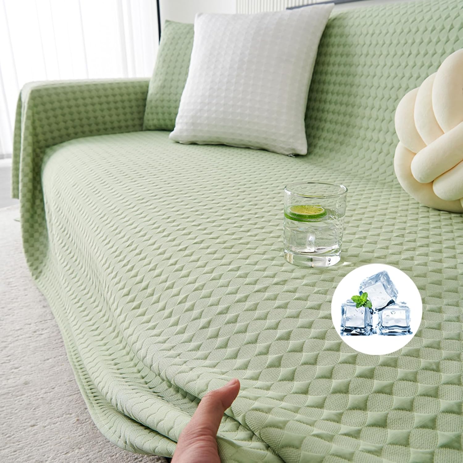 JIKANNOYA 接触冷感 マルチカバー 1人掛け 夏用 冷感 超涼しい ソファーカバー 接触冷感素材 肘付き 肘なし 柔らかい