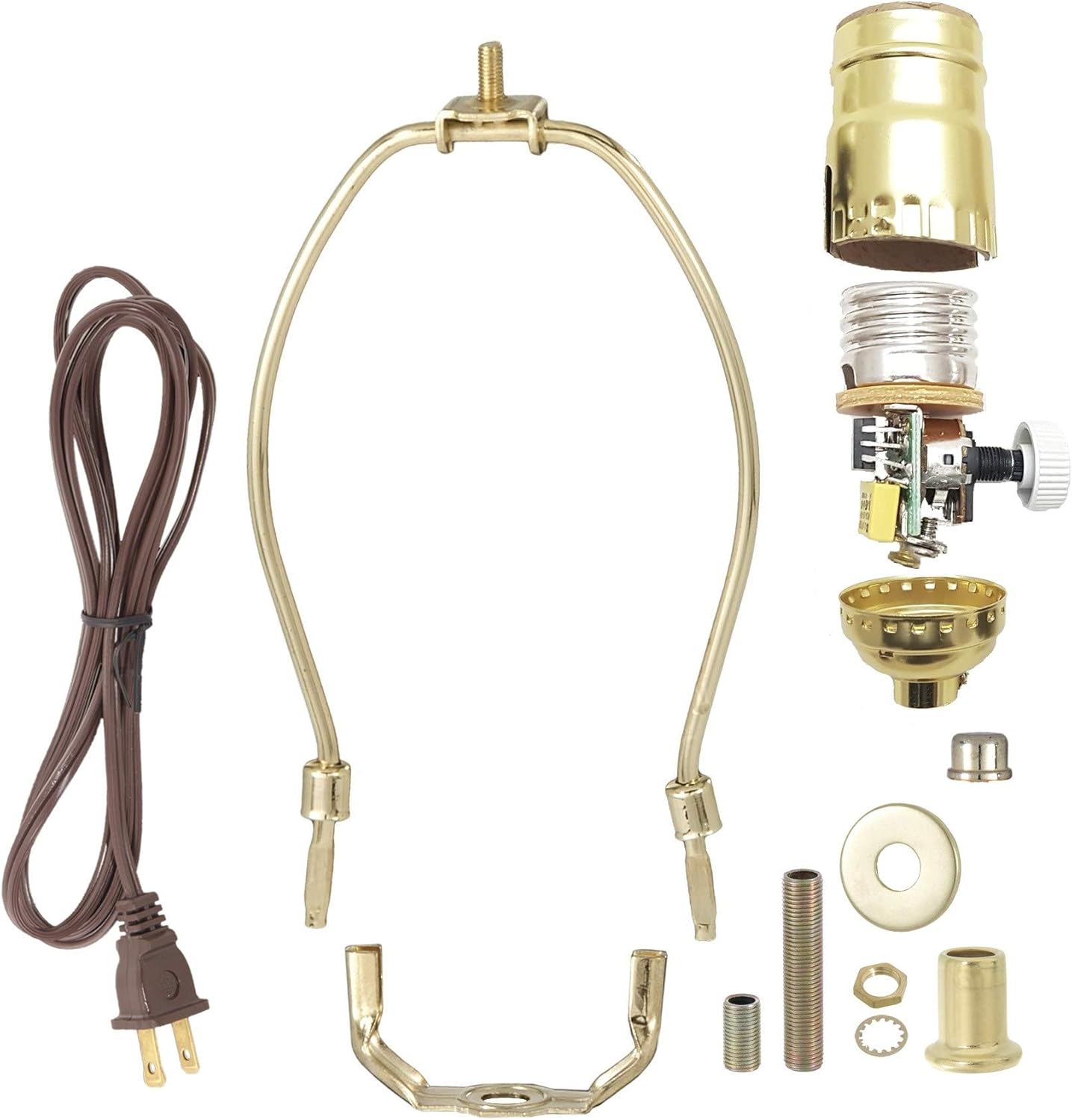 B&P Lamp® Brass Plated Finish Table Lamp Wiring Kit with 7