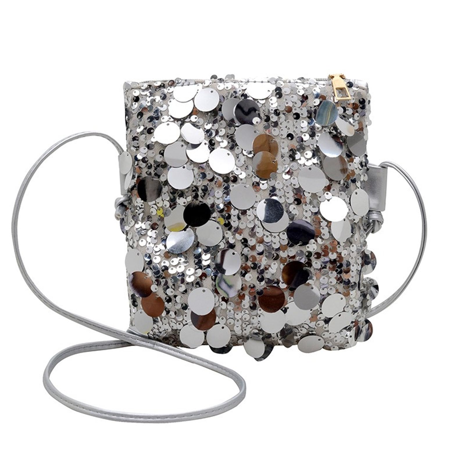 LOCCY Klein Umhängetasche Damen, Glitzer Pailletten Crossbody Umhängetasche Glitzer Handytasche zum Umhängen Handy Umhängetaschen Crossbody Schultertasche für Alltag Schule Einkauf