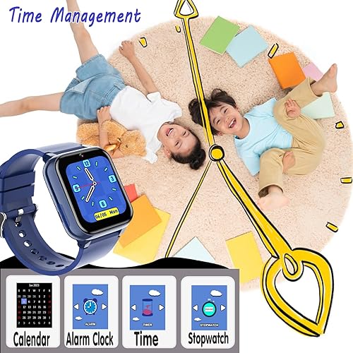 Miniatura 8 de iCHOMKE Reloj inteligente para niños, reloj inteligente para niñas y niños con 26 juegos, grabadora de video y reproductor, linterna de calendario