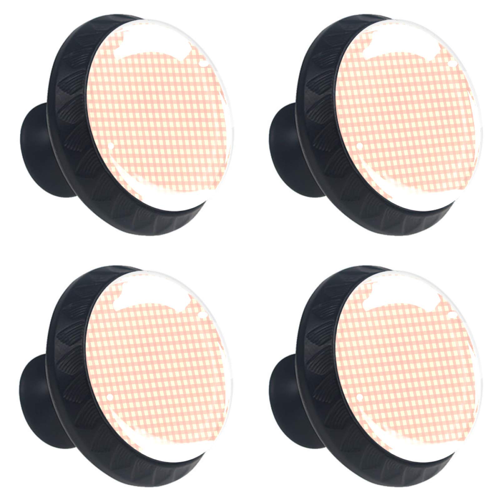Boutons de tiroir en cristal orange 30 mm lot de 4 style écossais